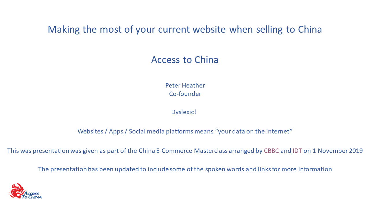 Making the most of your current website when selling to China