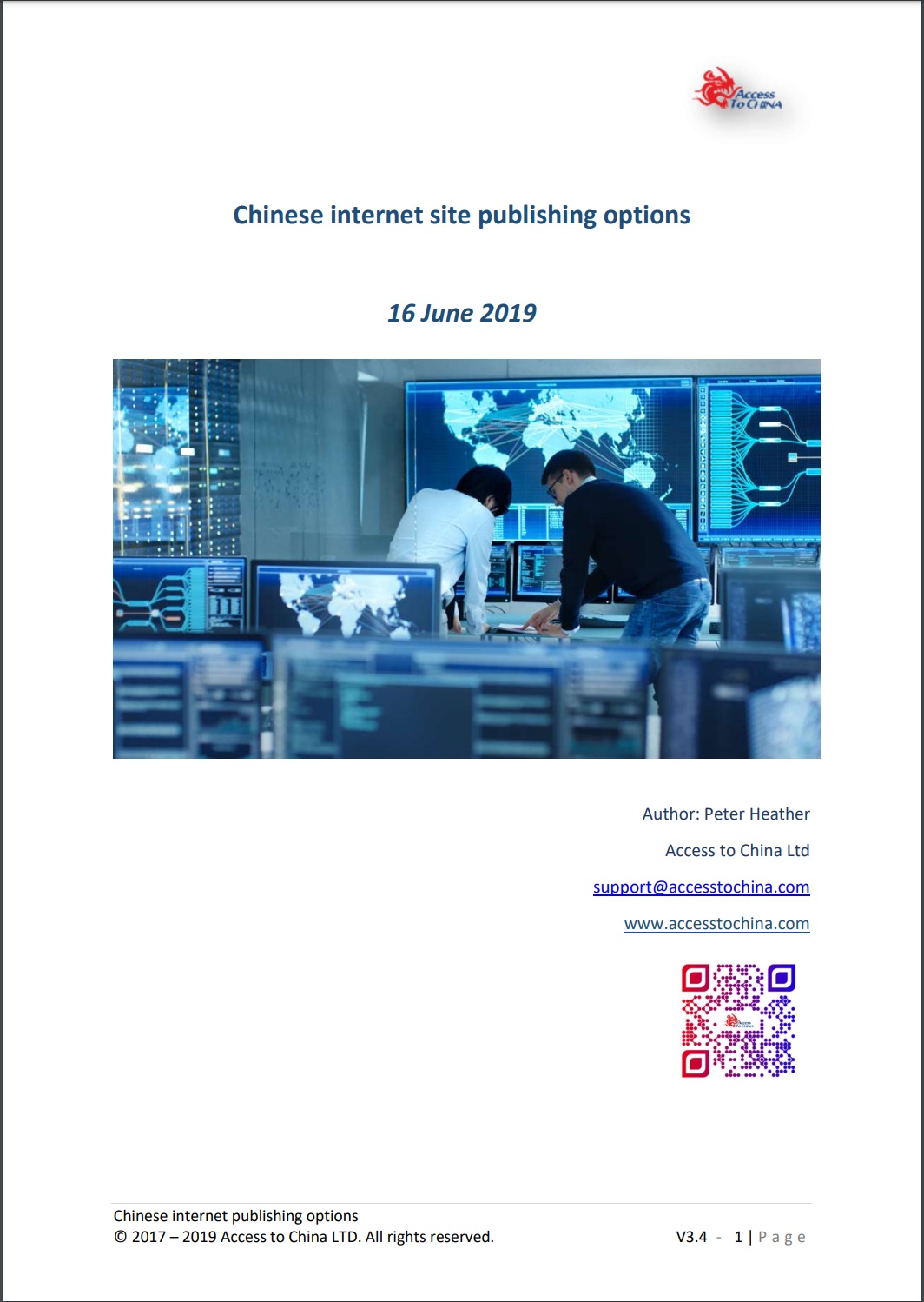 Chinese internet site publishing options paper